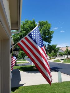 Flag in front